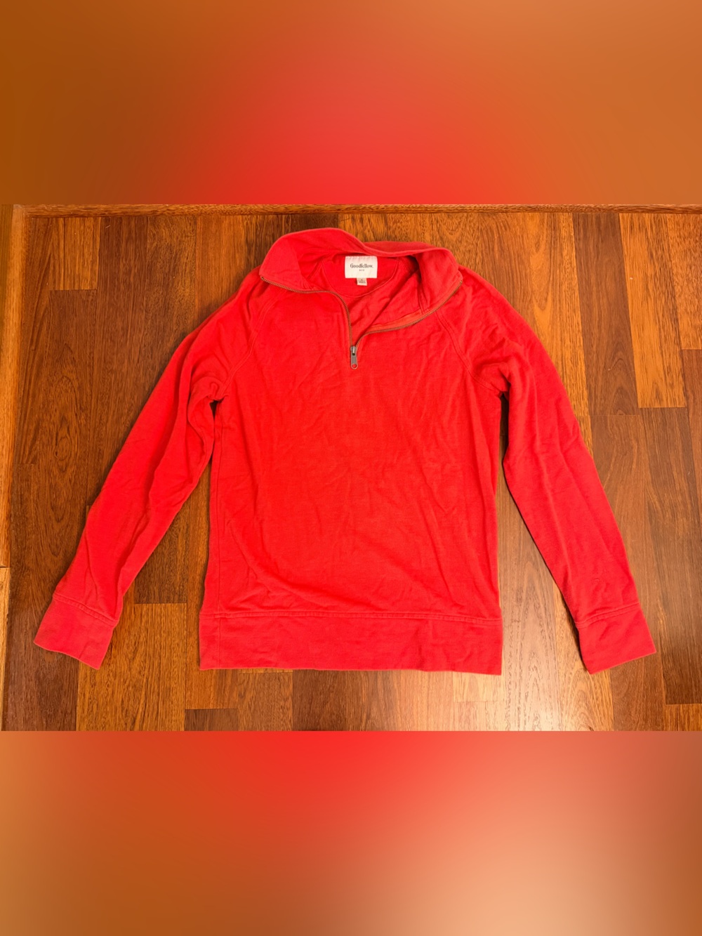 Men’s Bright Red Quarter-Zip Pullover Size Small